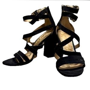 sam edelman Black Suede Yeme Strappy Heels Size 6.5